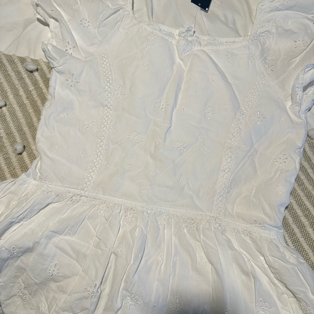Abercrombie Kids White Embroidered Blouse